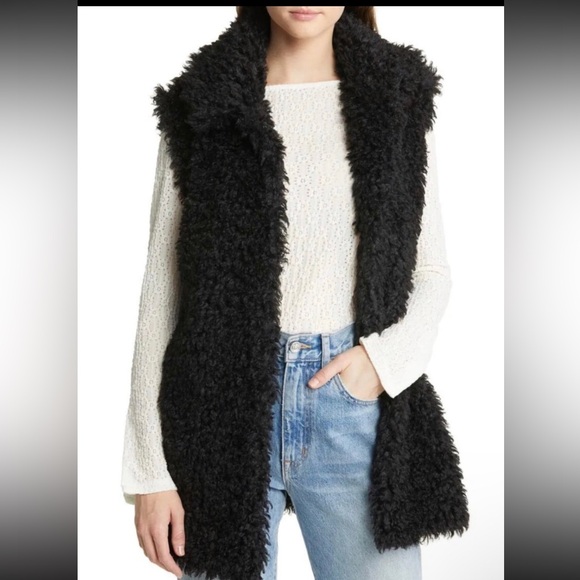 UGG Jackets & Blazers - NWT UGG Women Tammie Faux Fur Long Vest In Black